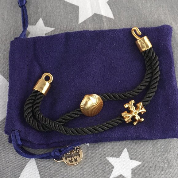 Tory Burch Shell Rope Bracelet in Tory Gold / Black (Brand New) - Picture 4 of 6